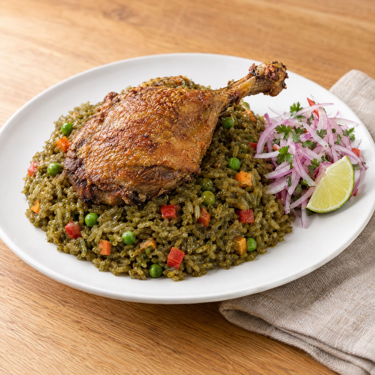 Arroz con Pato — Cilantro Rice with Braised Duck
